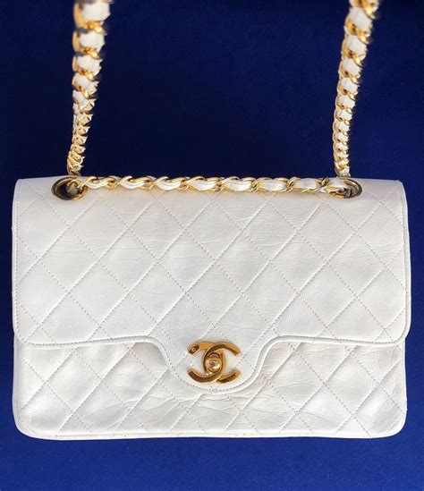 vintage white chanel purse|authentic vintage chanel.